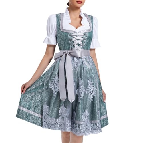 Dirndl Dirndl Damen Retro Dirndelkleider Midi Trachtenkleid Trachtenmode Komplettsets Lang Festlich Grosse GröSsen Dirndlbluse Oktoberfest-Kostüm Inkl. DirndlschüRze Dirndlbluse Himmelblau,S von DRALOFAO