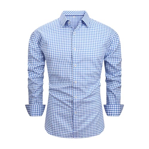 Oktoberfest Hemd, Trachtenhemd Herren Oktoberfest Hemd Outfit Kariertes Langarm Tshirt Tracht Herrenhemden Grün Blau Rot Freizeithemd Baumwolle Karohemd Regular Fit Slim Fit Trachtenhemden Trachtenshi von DRALOFAO