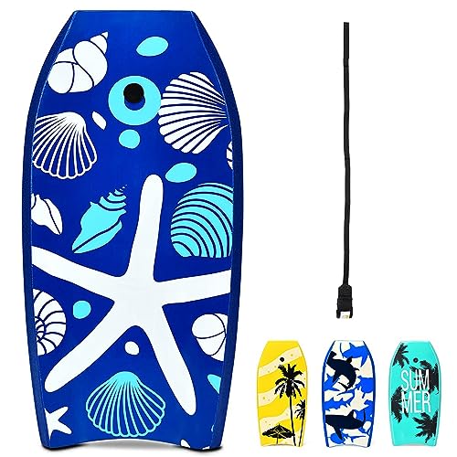 DREAMADE Bodyboard, Sup-Board, Schwimmboard, Schwimmbrett, Surfbrett, Surfboard mit Fußriemen (Dunkelblau) von DREAMADE