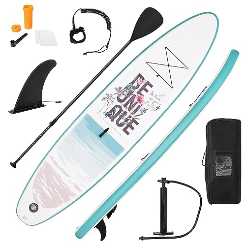 DREAMADE Stand Up Paddle Board, SUP Board mit Teleskop-Paddel, aufblasbar, Paddling Board mit komplettem Zubehör, bis zu 120 kg belastbar, Surfboard (320x76x15 cm, Muster 6) von DREAMADE