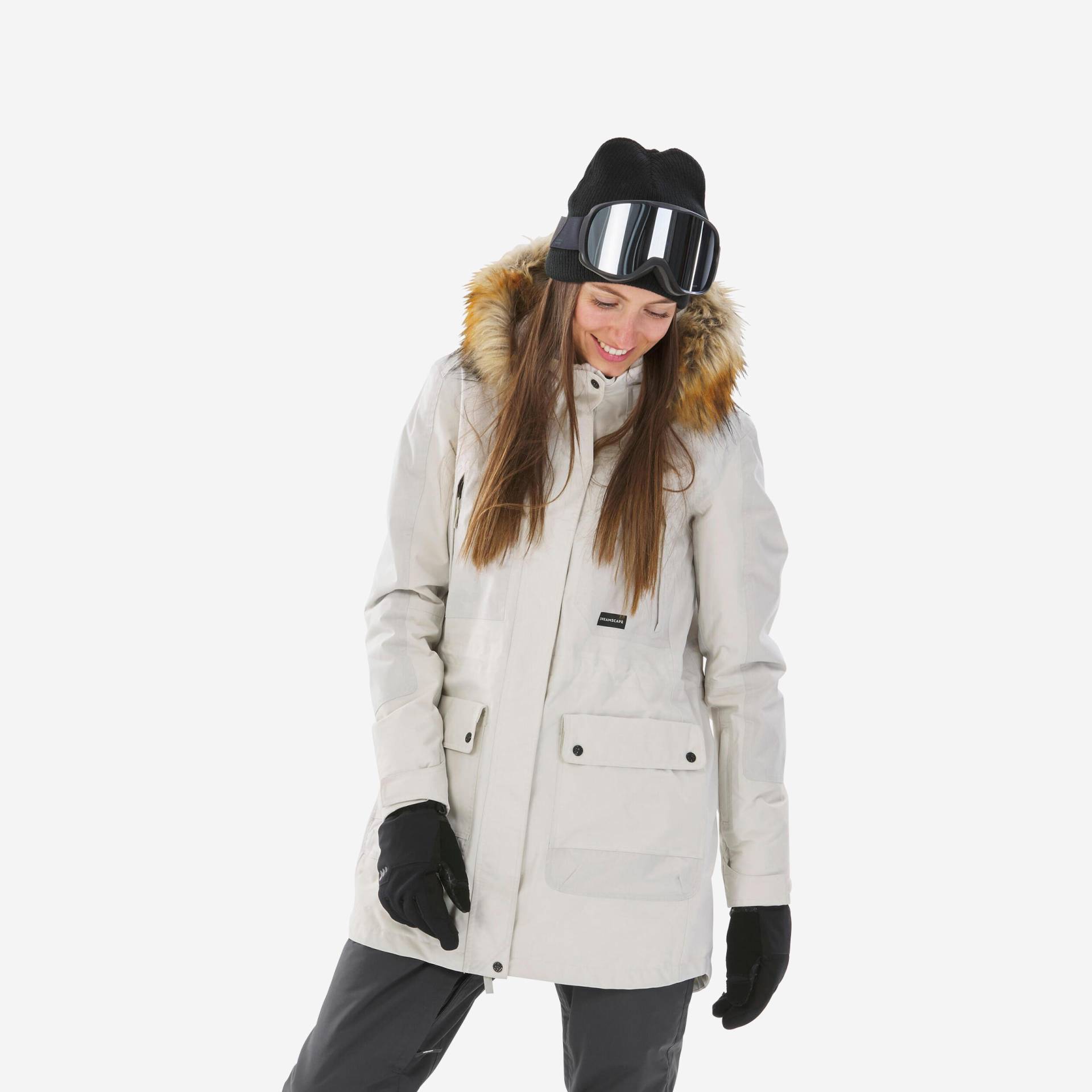 Parka Damen Snowboard ZIPROTEC - SNB 500 beige von DREAMSCAPE