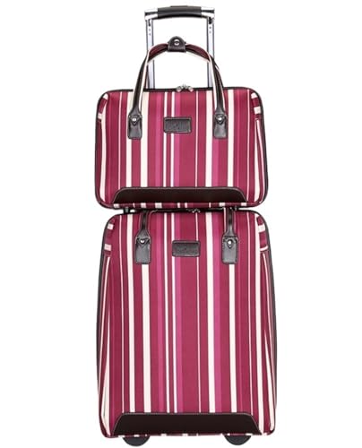 DRMEE Reisekoffer 2-teiliges Koffer-Gepäckset Aus Oxford-Stoff, Boarding-Koffer Mit Rollen, Leicht Suitcase Rollkoffer(Color:F) von DRMEE