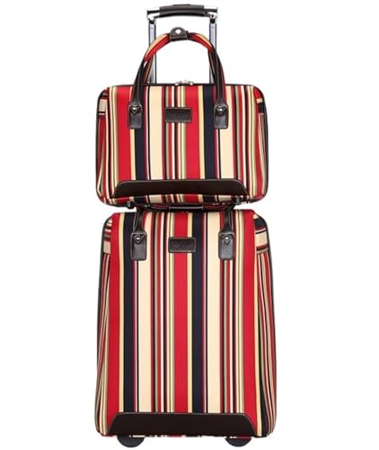 DRMEE Reisekoffer 2-teiliges Koffer-Gepäckset Aus Oxford-Stoff, Boarding-Koffer Mit Rollen, Leicht Suitcase Rollkoffer(Color:H) von DRMEE