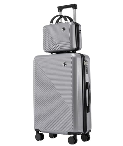 Reisekoffer 24-Zoll-Koffer Mit Reisetasche, Leichter ABS-Koffer Mit Universalrädern Für Damen Und Herren Suitcase Rollkoffer(Color:F) von DRMEE