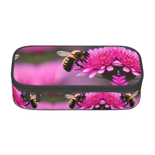 DRTGEDS Bee Flying Federmäppchen, großes Fassungsvermögen, Federmäppchen mit 4 Fächern, für Männer und Frauen von DRTGEDS