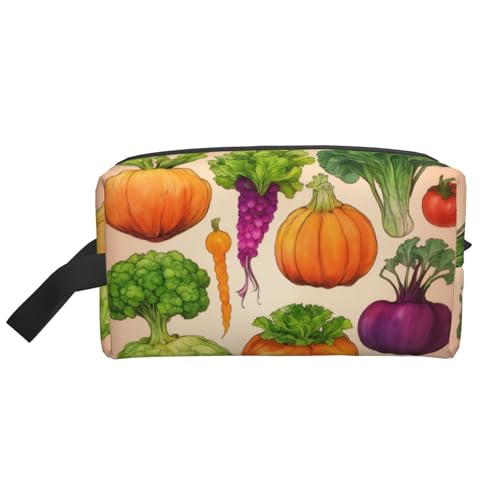 DRTGEDS Kulturbeutel für Obst und Gemüse, Make-up-Kosmetiktasche, Reisetasche für Toilettenartikel, Aufbewahrungstasche mit Reißverschluss, Obst und Gemüse, Einheitsgröße von DRTGEDS
