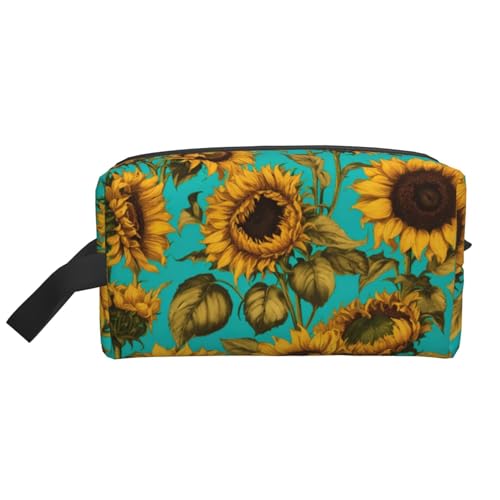 DRTGEDS Kulturbeutel mit Sonnenblumen-Motiv, Make-up-Kosmetiktasche, Reisetasche für Toilettenartikel, Aufbewahrungstasche mit Reißverschluss, Sonnenblume, Einheitsgröße von DRTGEDS