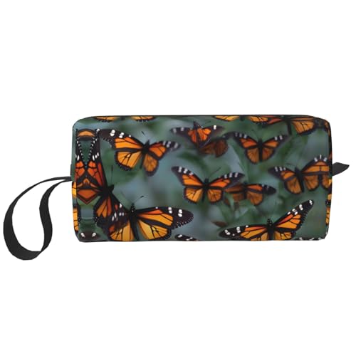 DRTGEDS Monarch Butterflies Kleine Tasche mit Reißverschluss, Mini-Reise-Make-up-Tragetasche, Kosmetiktasche, tragbare Elektronik, Monarch-Schmetterlinge, Einheitsgröße von DRTGEDS