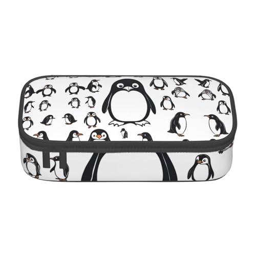 DRTGEDS Niedliches Pinguin-Federmäppchen, Multi-Slot, tragbares Federmäppchen, farbiges Stifteetui für Büro, Süßer Pinguin, Einheitsgröße, Sportlich von DRTGEDS