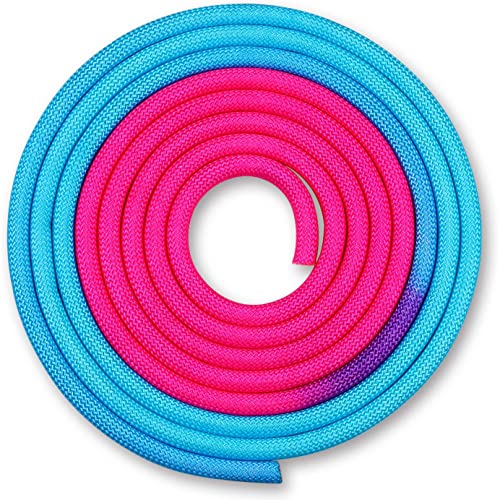 DRUNA Gewichtetes Seil für rhythmische Gymnastik, 165 g, 3 m (hellblau-rosa) von DRUNA