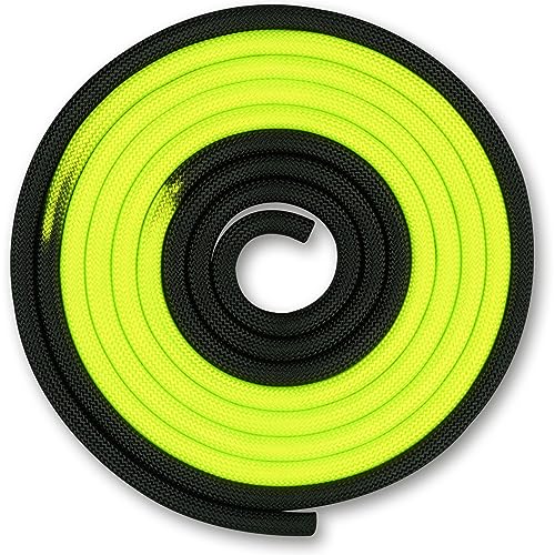 DRUNA Rhythmisches Gymnastik-Seil, gewichtet, 165 g, Indigoblau, zweifarbig, 3 m, Schwarz - Zitrone von DRUNA