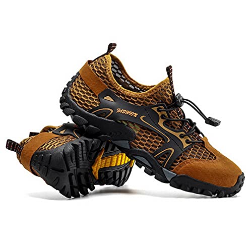 Barfußschuhe, Wasserschuhe, Trailrunning-Strandschuhe Fitness-Wassertrainer für das Fitnessstudio Schwimmen Schnorcheln Surfen Watschuhe, atmungsaktiv und bequem,Braun,40 von DRUYUAN1