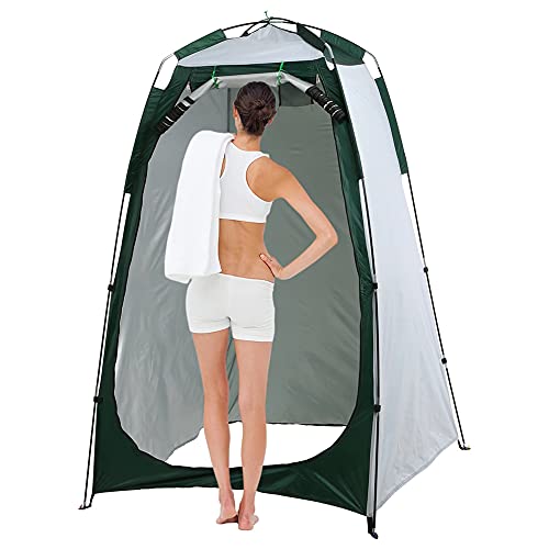 Tragbares Instant-Pop-Up-Zelt, faltbares Camping-Duschzelt mit Tragetasche, Ankleidezimmer, Sichtschutz, tragbares Outdoor-Badezimmerzelt (Green 120X120X190CM) von DRYIC