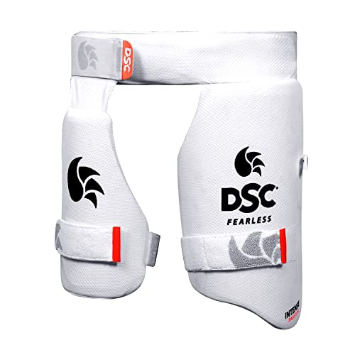 DSC Intense Attitude Cricket Inner Thigh Pad | Color: White | Size: Boy (Left Hand) | Superior Protection and Comfort for Cricket von DSC