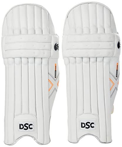 DSC Intense Rage Cricket Batting Legguard | Color: White | Size: Boys Right | for Men & Boys | Material: PVC | Straps with Padded Buckle | Cloth Lined Bolsters von DSC