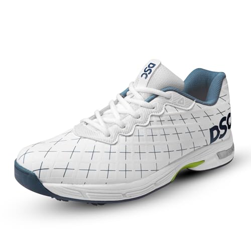 DSC Men's & Boys Cricket Shoes, White & Blue, 10 UK/ 11 US/ 44 EU von DSC
