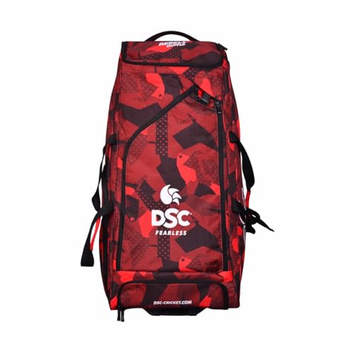 DSC Unisex-Adult Rebel Duffle (with Wheels) Kit Bag, Red Black von DSC