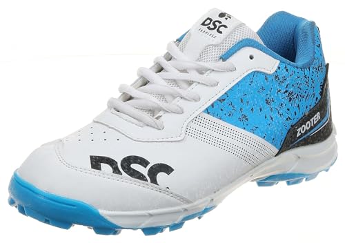 DSC Zooter Cricket Shoes | White/Red | for Boys and Men | Polyvinyl Chloride | 6 UK, 7 US, 40 EU von DSC