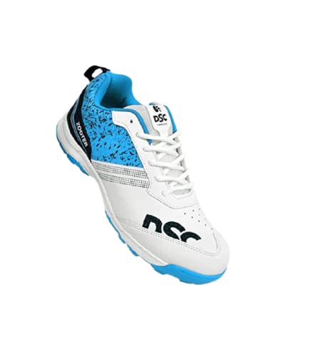 DSC Zooter Cricket Shoes | White/Blue | for Boys and Men | Polyvinyl Chloride | 5 UK, 6 US, 39 EU von DSC