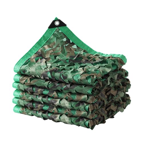 DSWZLQDXB Tarnnetz grüner,Sonnensegel Camouflage Net dreifach, Sonnenschutznetze Camo Net für Sonnenschutz Partydekoration Autoplanen Woodland Armee Tarnung Sonnenschutz Net Sichtschutz (2×4m) von DSWZLQDXB