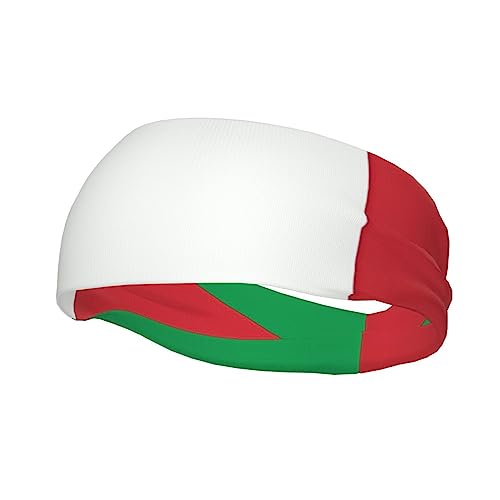 Italien-Flaggen-Stirnband, elastisches feuchtigkeitsableitendes Haarband für Damen und Herren, geeignet für Laufen, Fitnessstudio, Yoga. von DTGPRO