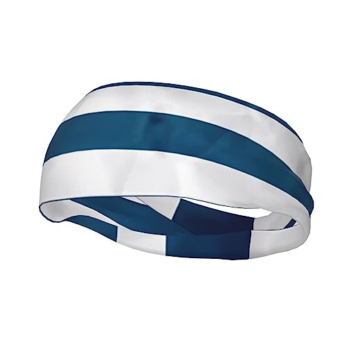 Stirnband mit griechischer Flagge, elastisches feuchtigkeitsableitendes Haarband für Damen und Herren, geeignet für Laufen, Fitnessstudio, Yoga. von DTGPRO