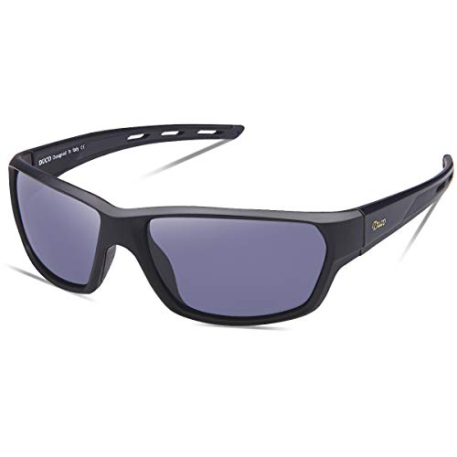 DUCO Polarisierte Sportbrille Sonnenbrille Fahrradbrille mit UV400 Schutz für Herren Autofahren Laufen Radfahren Angeln Golf TR90 (GREY) von DUCO