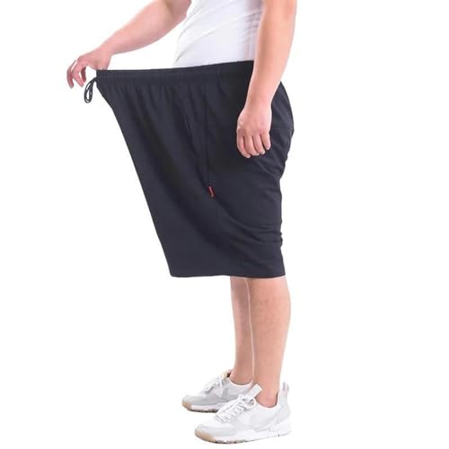 Kurze Hosen Herren Sommer Casual Shorts Für Dicke Männer Atmungsaktive Weiche Sportshorts Männlich Übergroß-Schwarz-8Xl (160-180 Kg) von DUDOK