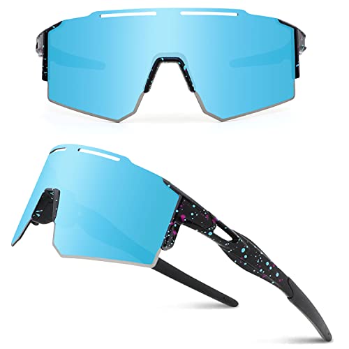 DUDUKING Fahrradbrille Sonnenbrille Herren Damen,Radsport Brillen Schnelle Brille mit Auswechselbares Nasenpads für Outdoorsport Radfahren Laufen Golf UV 400 Schutz Sportbrillen von DUDUKING