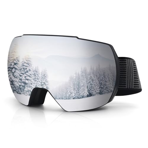 DUDUKING Skibrille Snowboard Brille für Herren Damen Erwachsene Jugendliche,Skibrillen OTG UV-Schutz Kompatibler Helm Anti Fog Skibrillen Sphärisch Verspiegelt von DUDUKING