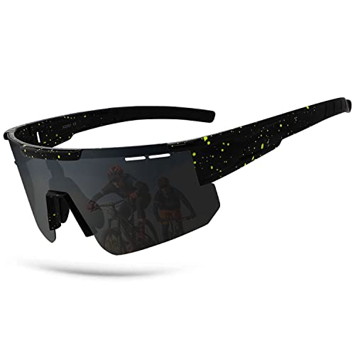 DUDUKING Sonnenbrille Fahrradbrille Herren Damen,Schnelle Brille Sportbrillen Radsport Brillen für Radfahren Laufen Golf UV 400 Schutz Baseball Brille von DUDUKING