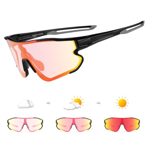 DUDUKING Sonnenbrille Selbsttönend Polarisierte Fahrradbrille Herren Damen,UV 400 Schutz Sportbrillen Radsport Brillen für Outdoorsport Golf Baseballbrille von DUDUKING