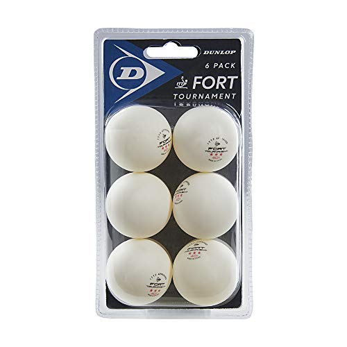 Dunlop Fort Tournament 6 Tischtennisbälle weiß, 6er Pack Bälle, Professionelle weiße ITTF zertifizierte 3 Sterne TT Bälle, Indoor und Outdoor, Wettkampf, fortgeschrittene Vereins- und Turnier- Spieler von DUNLOP