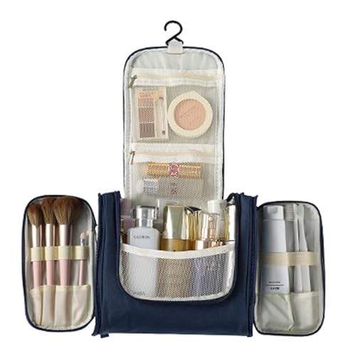 Kosmetiktasche wasserdichte Reise-Organizer-Tasche Unisex-Frauen-Kosmetiktasche for Aufhängen von Reise-Make-up-Taschen for Waschen von Kulturbeuteln (Color : Deep Blue) von DUNSBY