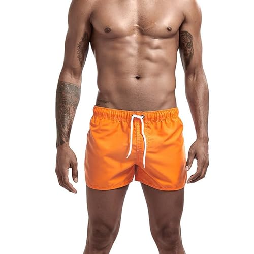 DUOMIYX Badehose Männer Modische Schnürshorts, Schnell Trocknende Surfhose, Sport Shorts-Orange-3Xl von DUOMIYX