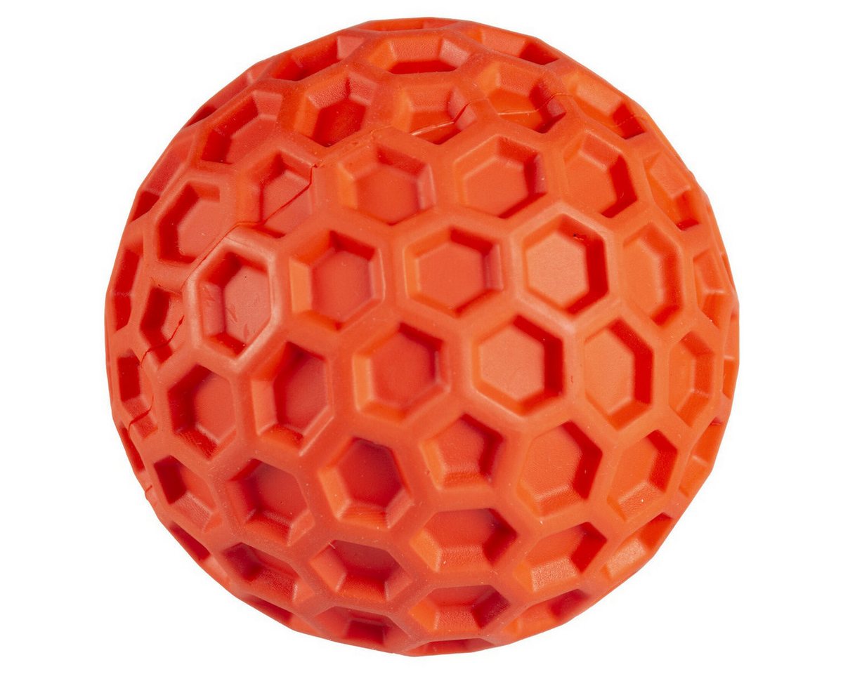 DUVO+ Spielknochen Hundespielzeug Hexagon-Ball Gummi orange von DUVO+