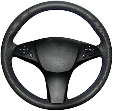 Auto-Lenkradbezug aus schwarzem Leder, für Mercedes Benz C-Klasse W204 2007-2011 GLK-Klasse GLK X204, graue Linie Auto-Lenkradbezug aus schwarzem Leder, für Mercedes Benz C-Klasse W204 2007-2011 GLK-Klasse GLK X204, graue Linie von DWEIAN
