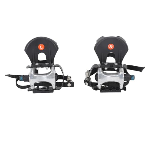 1 Pair Exercise Bike Pedals Aluminum Exercise Bicycle Pedals with Toe Clip and Straps 9/16 von DWENGWUN