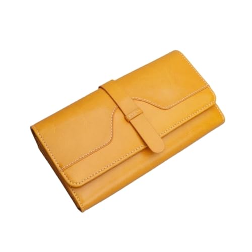 DXFBHWWS Damen-Geldklammern aus Rindsleder, Handtaschen, Kartenetuis, Geldbörsen, Geld-Organizer aus echtem Leder (Color : Yellow) von DXFBHWWS