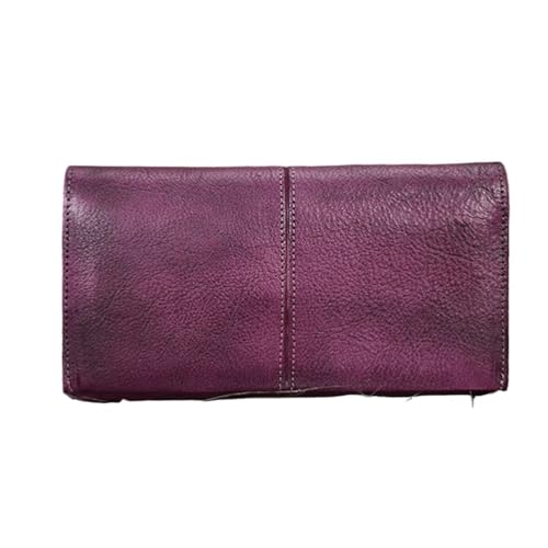 DXFBHWWS Geld-Organizer, Handtaschen, Damen-Brieftaschen aus echtem Leder, Geldbörsen, Geldklammern, Hochzeit, Party, Abendtaschen (Color : Purple) von DXFBHWWS