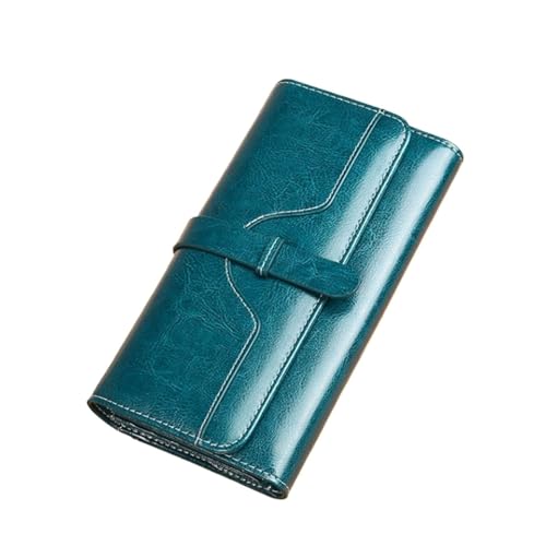 DXFBHWWS Handtaschen Geld-Organizer Damen-Geldbörsen aus echtem Leder Geldbeutel Geldklammern Kartenetuis Hochzeits- und Abendtaschen(Color:Blue) von DXFBHWWS