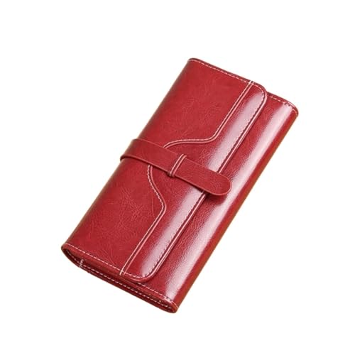 DXFBHWWS Handtaschen Geld-Organizer Damen-Geldbörsen aus echtem Leder Geldbeutel Geldklammern Kartenetuis Hochzeits- und Abendtaschen(Color:Red) von DXFBHWWS