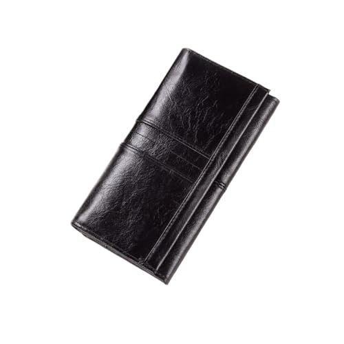 DXFBHWWS Handtaschen Geld-Organizer Geldklammern for Damen Geldbörsen Brieftaschen Kartenetuis aus echtem Leder(Color:Black) von DXFBHWWS