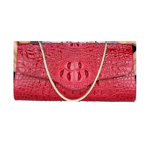DXFBHWWS Handtaschen aus echtem Leder, Damen-Geldbörsen, Hochzeit, Party, Abendtaschen, Umhängetaschen, Geldklammern, Make-up-Taschen, Geldbörsen (Color : Red) von DXFBHWWS