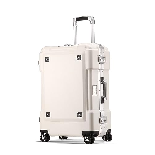DXZENBO Koffer Gepäck Aluminiumrahmen Trolley-Koffer Trolley-Koffer Reisekoffer Stilvoller, einfacher Gepäck-Boarding-Koffer mit Wasserbecherhalter für Geschäftsreisen von DXZENBO