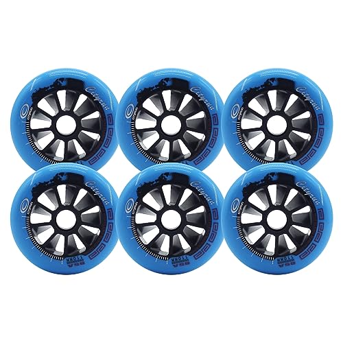 DYHQQ Inline-Skate-Räder, 90 mm, 100 mm, 110 mm, 85 A, Schwarz, Blau, Rot, Rollschuh-Räder für den Ersatz von Rollrädern (6/8er-Pack),Blau,100mm*6 von DYHQQ