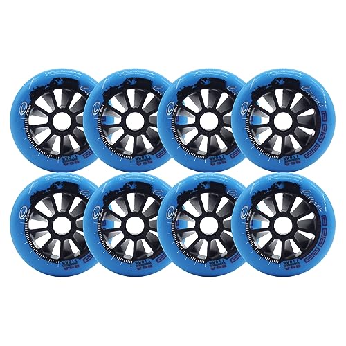 DYHQQ Inline-Skate-Räder, 90 mm, 100 mm, 110 mm, 85 A, Schwarz, Blau, Rot, Rollschuh-Räder für den Ersatz von Rollrädern (6/8er-Pack),Blau,100mm*8 von DYHQQ