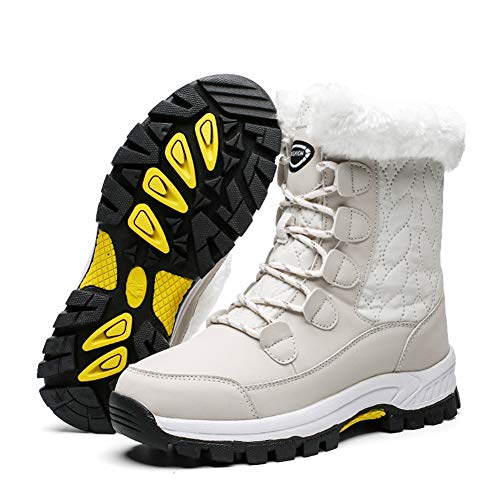 Damen Winter Schneeschuhe wasserdichte, mit Pelz gefütterte Stiefeletten, rutschfeste, warme Schuhe,A,39 von DYHQQ