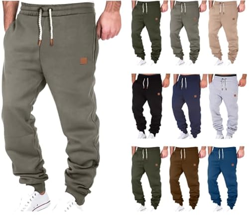 DYhxuan Herren Hose Chino Cargo Hose Freizeithose Baumwolle Sporthose Casual Jogginghose Elastische Taille mit Kordelzug Sweatpants Herren mit Taschen Black Friday Angebote 2023 AB Wann Blitzangebote von DYhxuan