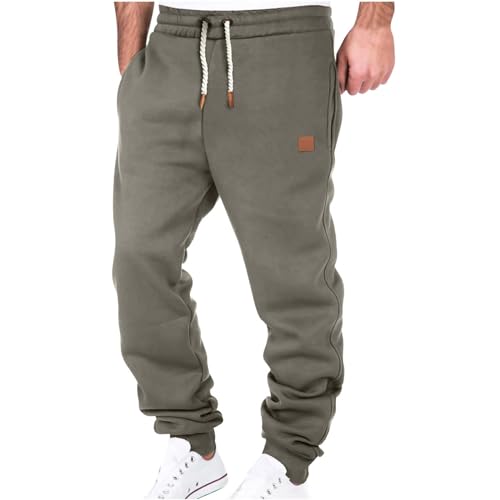 DYhxuan Herren Hose Chino Cargo Hose Freizeithose Baumwolle Sporthose Casual Jogginghose Elastische Taille mit Kordelzug Sweatpants Herren mit Taschen Black Friday Angebote 2023 AB Wann Blitzangebote von DYhxuan